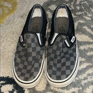 Vans Checkered Black and Gray Slip-On Sneakers